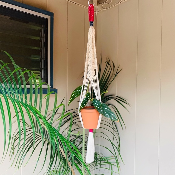 Hand Crafted Boho Macrame Plant Hanger - Picture 2 of 9